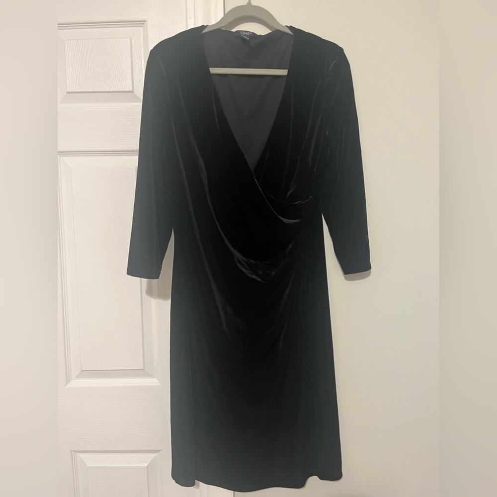 Black Velvet wrap dress